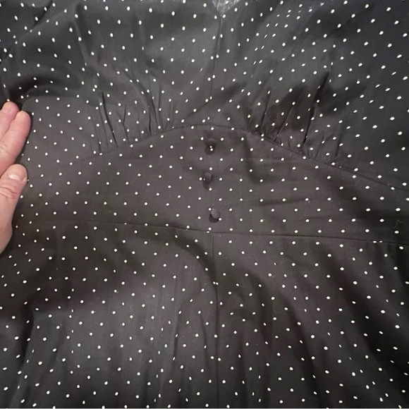 Banana Republic Black & White Pin Dot Midi Dress, 10 - Picture 3 of 6
